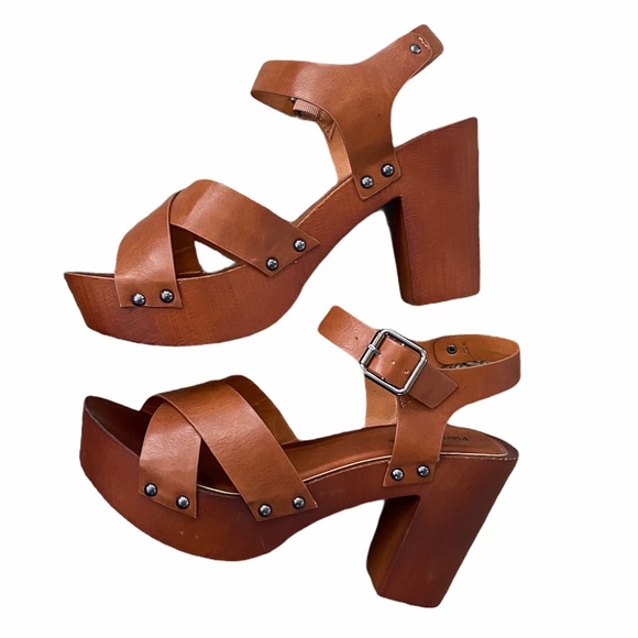 PIERRE DUMAS Vanya Chunky Heel Cognac - Picture 3 of 7